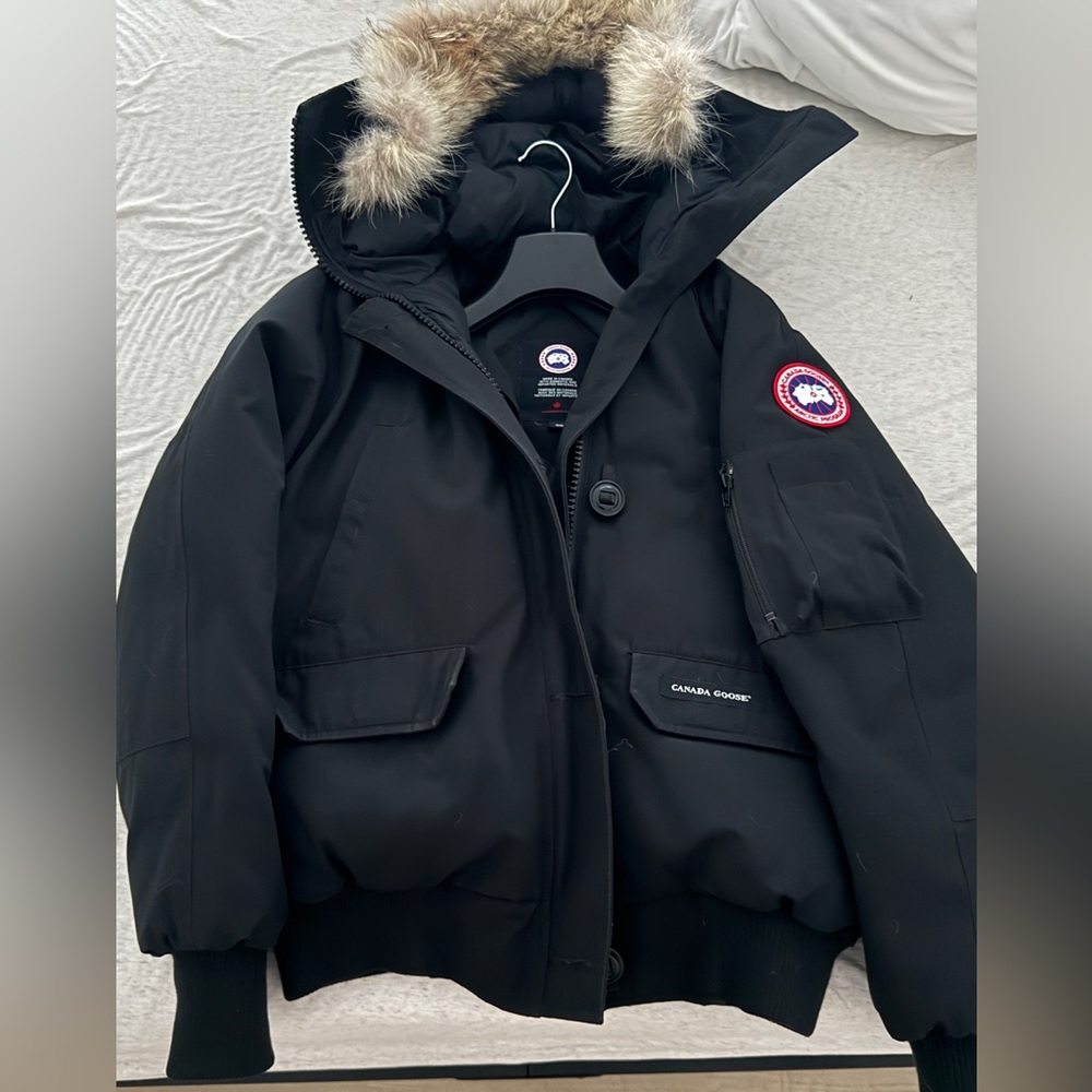 Canada Goose Black Jacket with Logo Patch